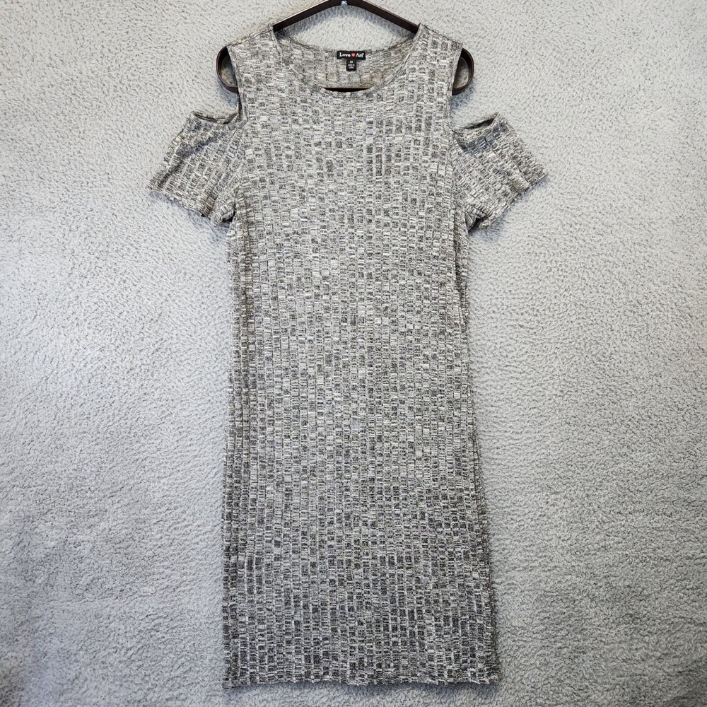 Love Ari Cold Shoulder Dress Heather Gray Womens Size 2X Casual Feminine